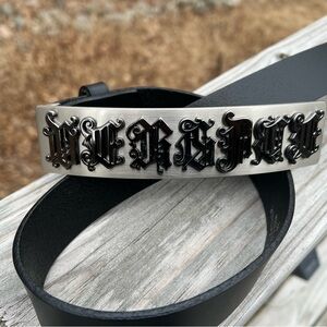 Black and Silver Ornate Belt with Gothic Details
